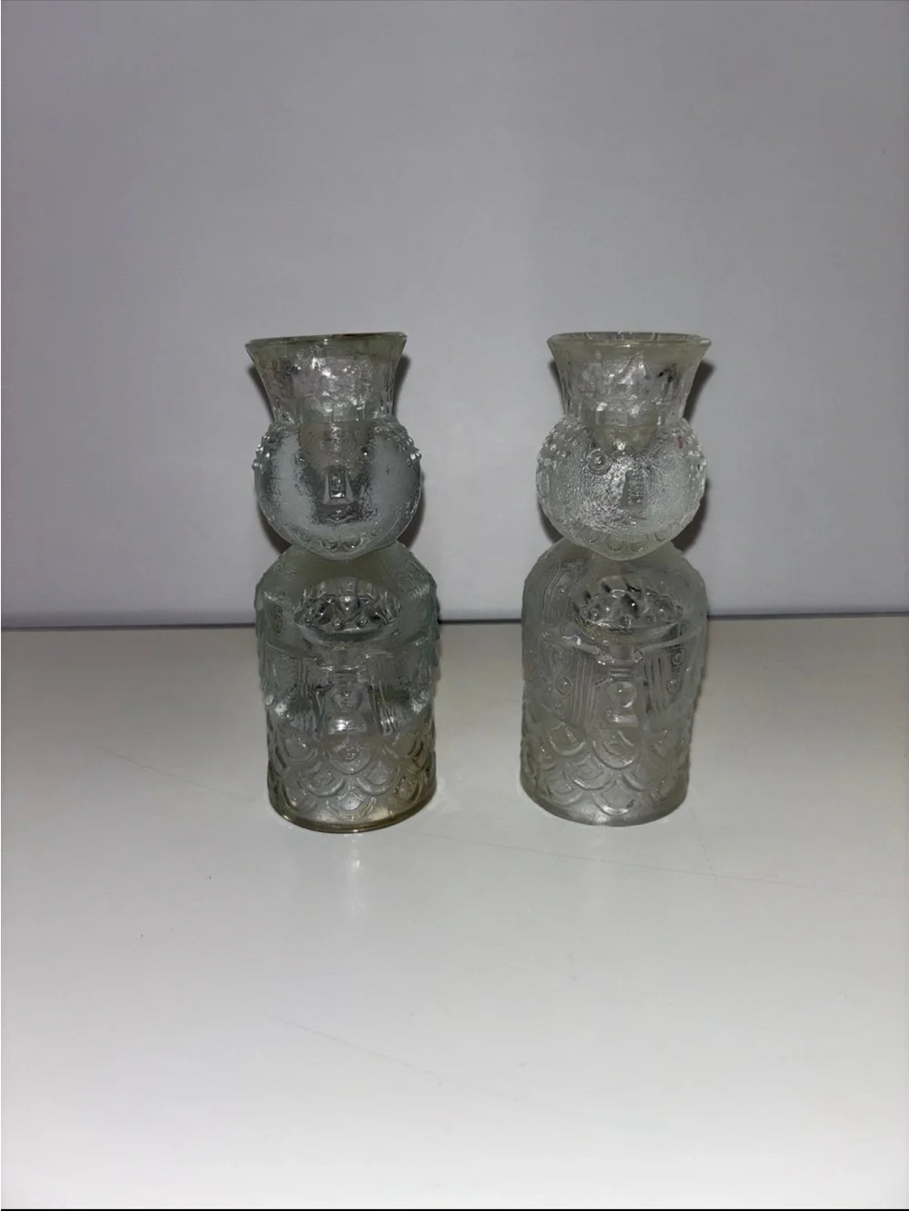 2 Vintage Bjørn Wiinblad Rosenthal Glass Three Wise Men candle holders